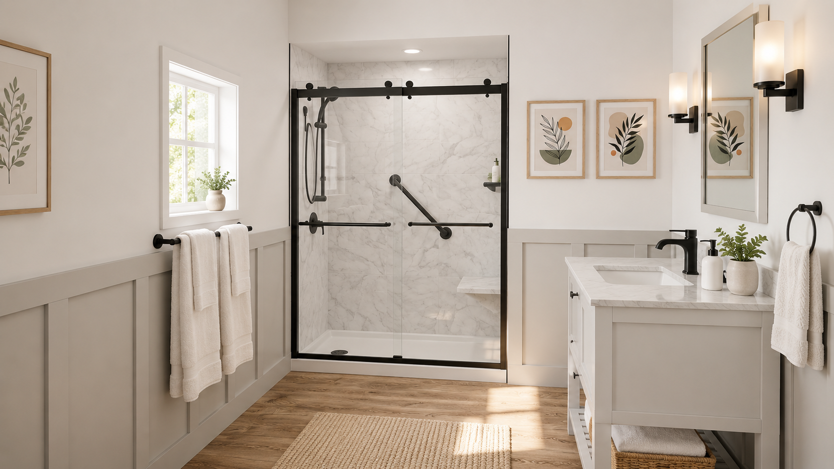 Beautiful modern walk-in shower
